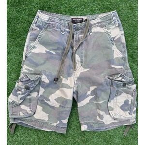 Abercrombie Fitch Camo Shorts Mens 32 Vintage Fatigues Paratroops Baggy Y2K